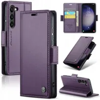 Etui / futerał CaseMe Leather do Samsung Galaxy S26 - Fioletowy