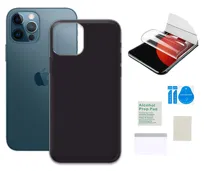 Etui matowe do IPHONE 12 12 PRO czarny case obudowa plecki + folia ochronna