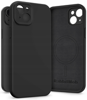 Etui RabbitMob do iPhone 15 Plus, Silikonowe PREMIUM, Smukłe, do MagSafe | Czarny