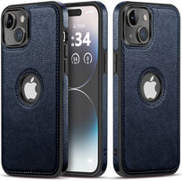 Etui RabbitMob do iPhone 15 Plus, Skórzane ELEGANCKIE, Premium Eko-Skóra | Granatowe