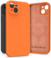 Etui RabbitMob do iPhone 15, Silikonowe PREMIUM, Case, Smukłe, do MagSafe | Pomarańczowy