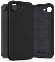 Etui RabbitMob do iPhone 16e / 17e, Silikonowe PREMIUM, Case, do MagSafe | Czarny