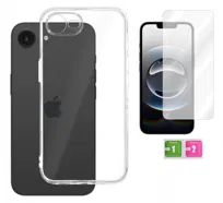 Etui silikonowe 2mm do APPLE IPHONE 16E przezroczyste obudowa + szkło 9H