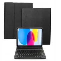 Etui Z Klawiaturą Bluetooth Do Apple Ipad 10 Gen 2022 10Th 10.9 A2757 A2696 10 Generacji 10Gen Czarne Pokrowiec Case Obudowa Futerał Klawiatura Bezprzewodowa