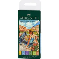 Faber-Castell, zestaw pisaków brush, Pitt Artist Pen, SUMMER, 6 szt. w etui