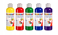 FARBY DO MALOWANIA PALCAMI zestaw 5 kolorów farba dla dzieci 1 LITR 5x200ml