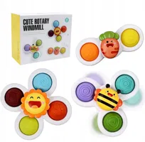 Fidget Spinner Przyssawka Sensoryczna Kąpiel 3 Szt
