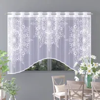 Firanka żakard biała gotowa na przelotkach Mandala 300x160cm H472