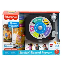 Fisher - Price Gramofon Malucha, Muzyczna edukacyjna interaktywna, dla dzieci 3+ JGX04