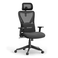 Fotel Obrotowy Materiałowy Krzesło biurowe Obrotowe Regulowany Sense7 Tone Czarny