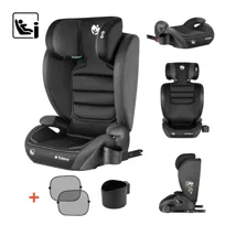 Fotelik samochodowy Tulano Joy 25 Black-Grey 100-150cm I-size 3,5-12 lat regulowany zagłówek Materiał Ultra Soft