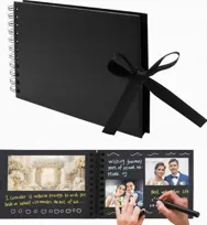 FOTOGRAFICZNY A5 60 STRON SPIRALA CZARNY KARTONOWY PAMIĄTKI DIY