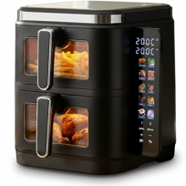 Frytkownica beztłuszczowa dwukomorowa ADTJF1 11 l 2800 W Air Fryer 12 programów czarna / AirDweller