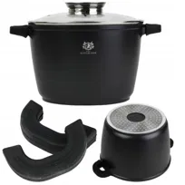 Garnek 10L Granitowy Z Powłoką Greblon + Uchwyty
