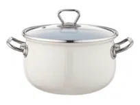 Garnek emaliowany Emalia Pleszew Bliss 22 cm 4,8L kremowy indukcja gaz