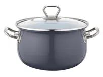 Garnek emaliowany Emalia Pleszew Bliss 22 cm 4,8L szary indukcja gaz