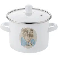 Garnek emaliowany Emalia Pleszew Kogut 16 cm 2,2L z pokrywką indukcja gaz