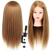GŁÓWKA GŁOWA FRYZJERSKA TRENINGOWA DO CZESANIA STATYW TERM WŁOS 70cm BLOND2 Korbi