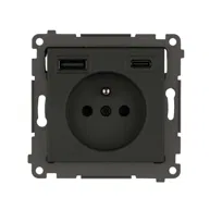 Gniazdko elektryczne z ładowarką USB C i A antracyt DGZ1ZUSB2CA.01/48 KONTAKT Simon 54