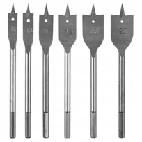 GRAPHITE, Wiertła do drewna łopatkowe: 10,13,16,19,22,25 mm, zestaw 6 szt., 54T515