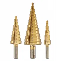 GRAPHITE, Wiertła stopniowe: 4-12, 4-20, 4-32 mm, TiN, zestaw 3 szt., 54T300