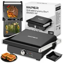 GRILL OPIEKACZ TOSTER ELEKTRYCZNY DO KANAPEK PANINI ROZKŁADANY DUŻY 2000W