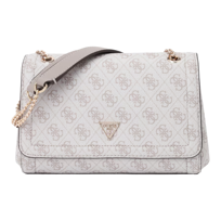 GUESS Beżowa listonoszka damska w monogram Noelle II Convertible Xbody Flap GUESS
