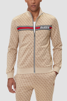 GUESS Beżowa rozpinana męska bluza w monogram Korbin S