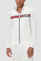 GUESS Biała rozpinana męska bluza w monogram Korbin M