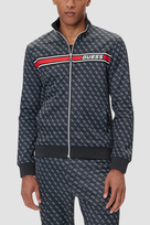 GUESS Czarna rozpinana męska bluza w monogram Korbin M
