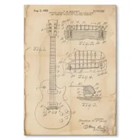 Guitar Gibson Retro Metalowy Plakat Blacha dekoracyjna Tabliczka Szyld 22 x 31 cm