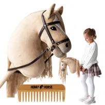 HOBBY HORSE KOŃ NA KIJU A3 KONIK GŁOWA KONIA PATYKU Z GRZYWĄ + GRZEBIEŃ [M-HOBBYHORSE1]