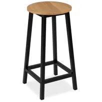 Hoker Stołek Okrągły Metalowy Barowy eHokery FLINT MODERN OAK