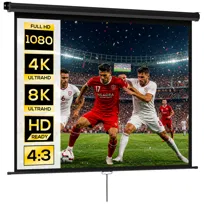 HOMCOM Ekran projekcyjny 171 x 128 cm 84 cale 4:3 HD 4K zwijany przenośny