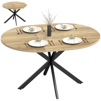 HOMCOM Stół jadalny rozkładany 100/135 x 100 cm naturalny z nogami ze stali