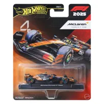 Hot Wheels Premium Formuła 1 Metalowy samochód bolid F1 w skali 1:64 McLaren – Lando Norris #4, dla fanów i kolekcjonerów JKD88