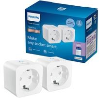 Inteligentne Gniazdko PHILIPS SMART Schuko TYP F Programator TIMER Białe Smart Plug WiFi Bluetooth Aplikacja WiZ 2 szt. Philips