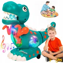 INTERAKTYWNA MUZYCZNA ZABAWKA DINOZAUR Z RUCHOMYM DINOZAUREM DLA DZIECI