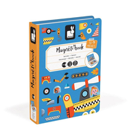 Janod, układanka magnetyczna Magnetibook - Pojazdy, prezent dla dzieci