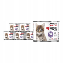 John Dog for Cats Karma mokra dla kociaka 99 Menu Indyk 6 x 200 g
