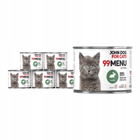John Dog for Cats Karma mokra dla kociaka 99 Menu Królik 6 x 200 g