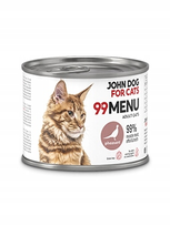 John Dog for Cats Karma mokra dla kota dorosłego 99 Menu Bażant 6 x 200 g