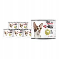 John Dog for Cats Karma mokra dla kota dorosłego 99 Menu Cielęcina 6 x 200 g