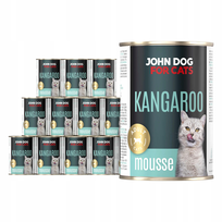 John Dog for Cats Karma mokra dla kota dorosłego Mus Kangur puszka 12 x 400 g