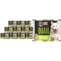 John Dog for Cats Karma mokra dla kota dorosłego Mus Przepiórka puszka 12 x 200 g