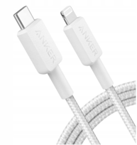 Kabel Anker 322 USB TYP C Do Lightning Pleciony 0,9mM Biały Certyfikat MFi Fast Charging