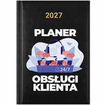 KALENDARZ 2027 KSIĄŻKOWY PLANER TERMINARZ A5 CZARNY PREZENT OBSŁUGA KLIENTA