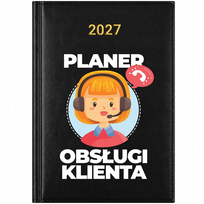 KALENDARZ 2027 KSIĄŻKOWY PLANER TERMINARZ A5 CZARNY PREZENT OBSŁUGI KLIENTA