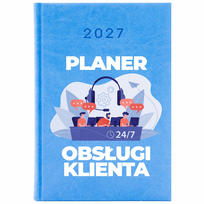 KALENDARZ 2027 KSIĄŻKOWY PLANER TERMINARZ A5 DZIENNY BLUE OBSŁUGA KLIENTA