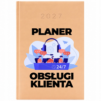KALENDARZ 2027 KSIĄŻKOWY PLANER TERMINARZ A5 PEACH PREZENT OBSŁUGA KLIENTA